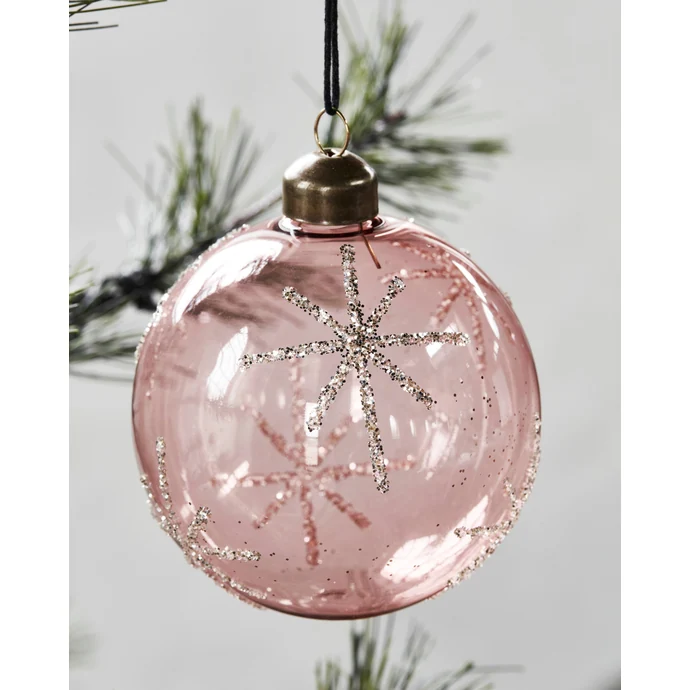 Skleněná vánoční ozdoba Star Pink 8 cm