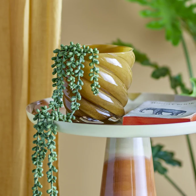 Skleněný obal na květináč Callo Yellow Glass