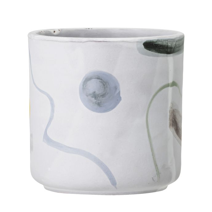 Terakotový obal na květináč Deco White