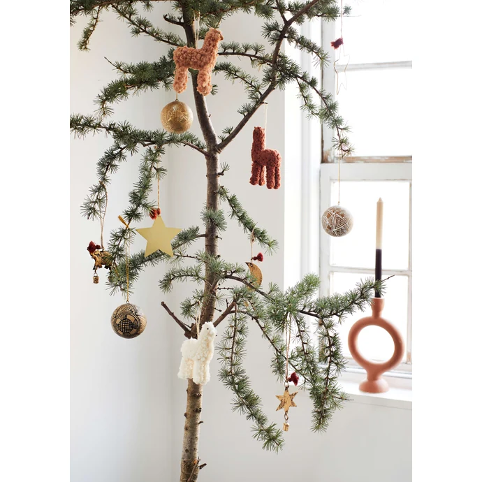Závěsná vánoční dekorace Lama 13,5cm