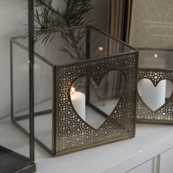 Skleněný box Heart Metal Glass