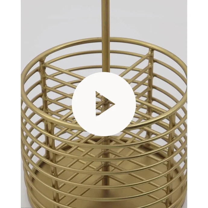 Kovový stojan na příbory Lela Antique Brass