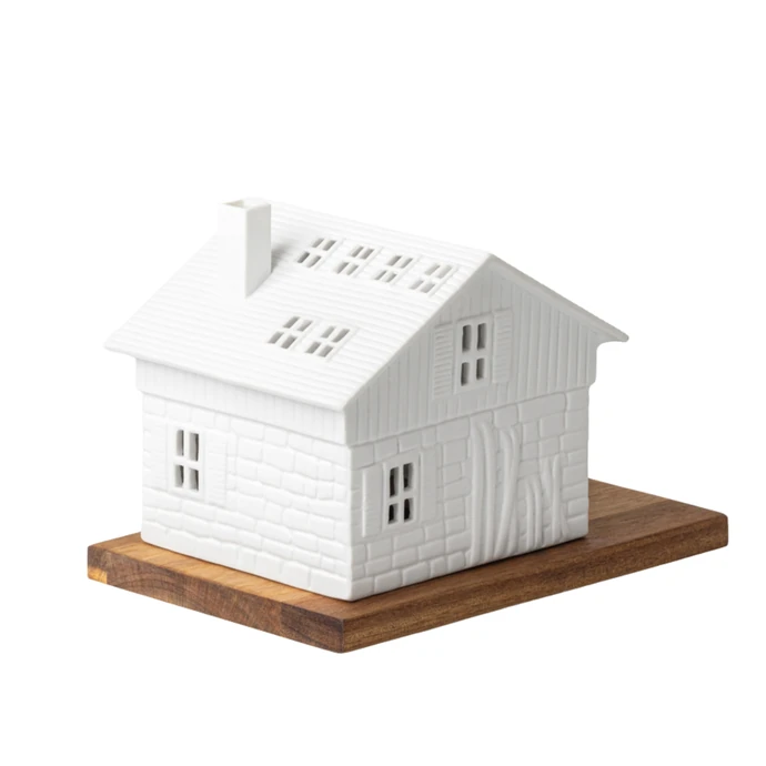Porcelánový svícen domeček Ski Hut
