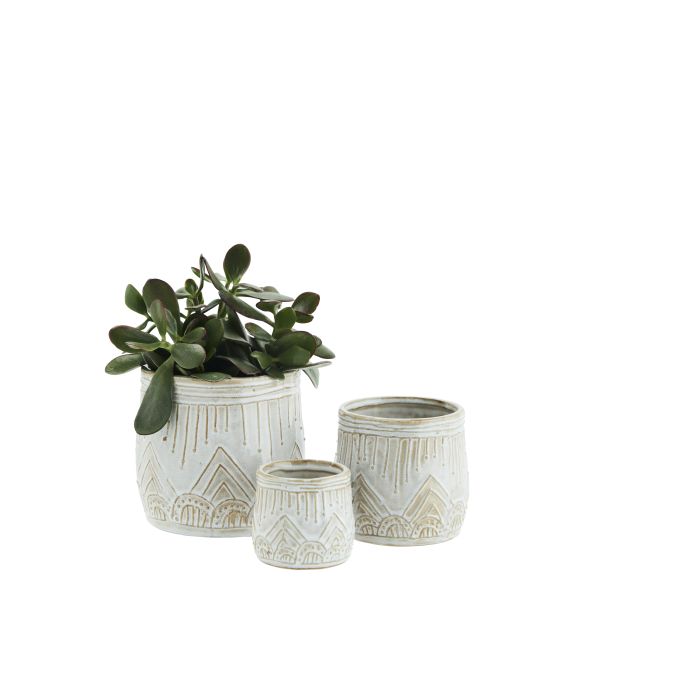 Kameninový obal na květináč White/Natural