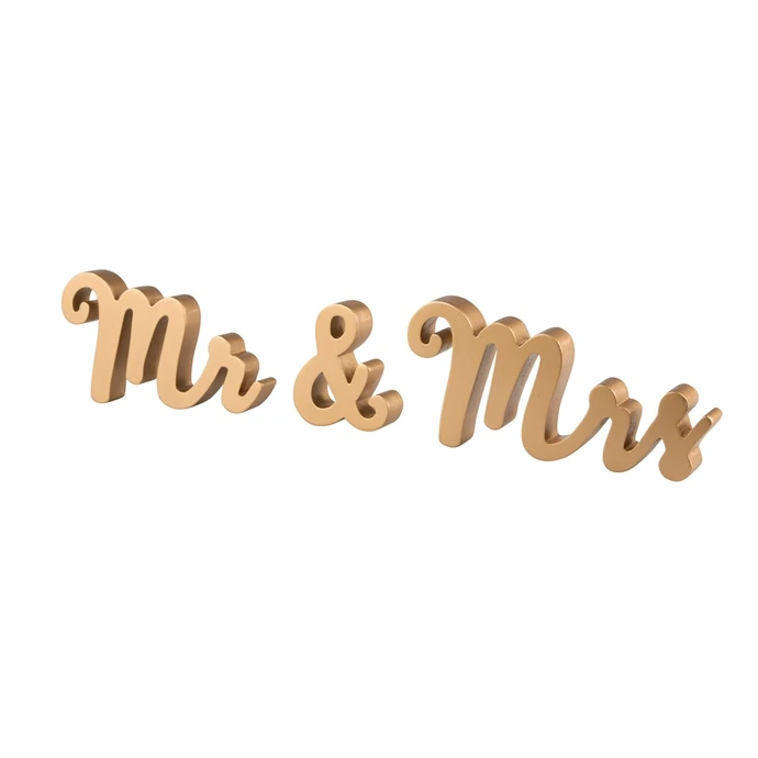 Dekorativní zlatý nápis Mr & Mrs