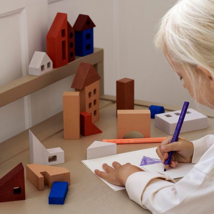 Dřevěné kostky Little Architect