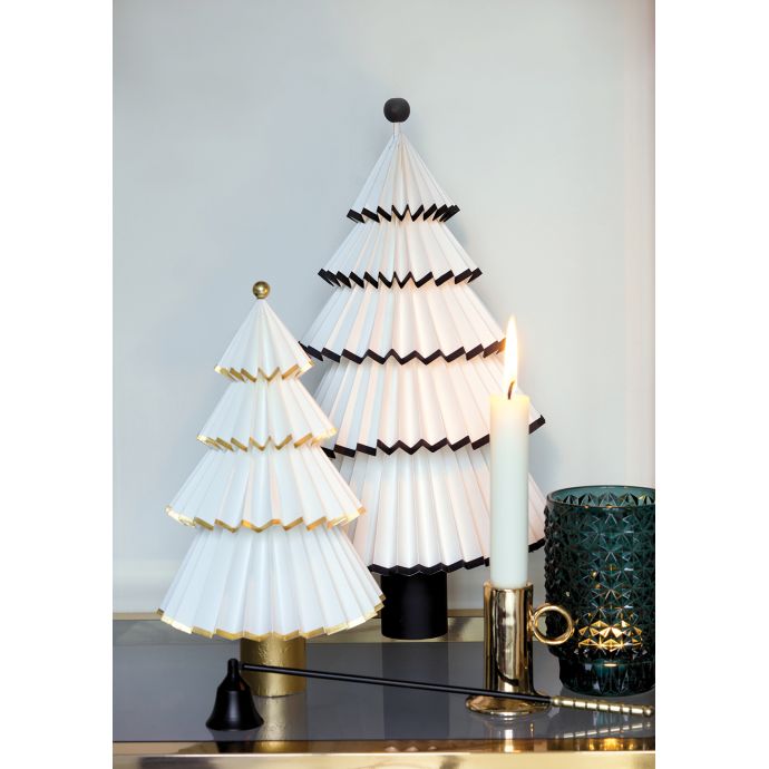 Papírový stromeček Nova white/gold 30cm