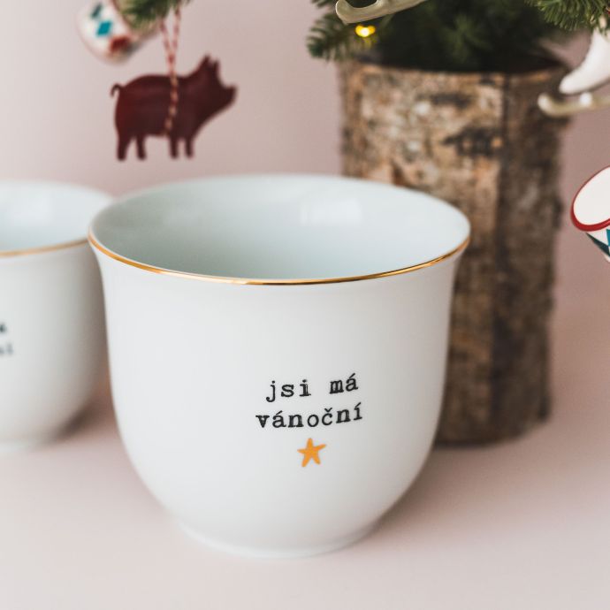Porcelánový obal na květináč Jsi moje vánoční hvězda 13 cm