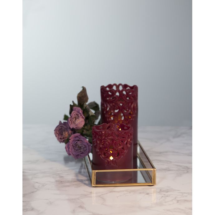 Vosková LED svíčka Clary Red 10 cm
