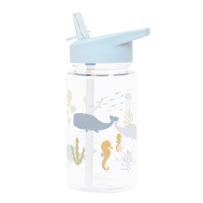 Dětská lahev s brčkem Ocean 450 ml + samolepky