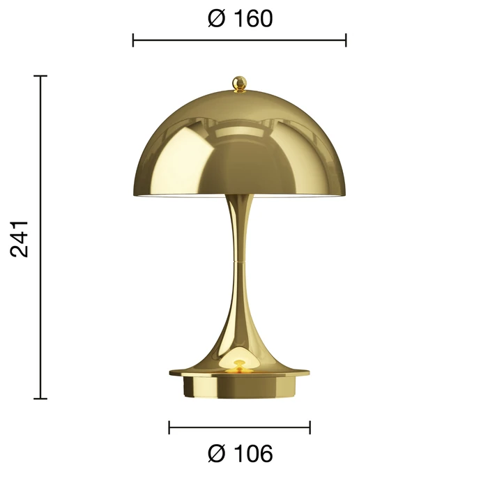 Přenosná lampa Panthella 160 V3 Brass