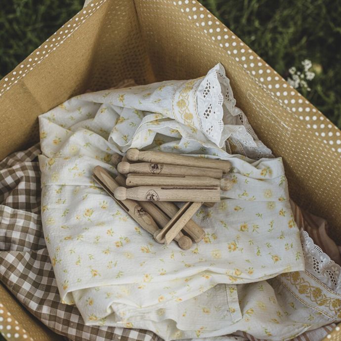 Dřevěné kolíčky na prádlo Natural - Set 10 ks