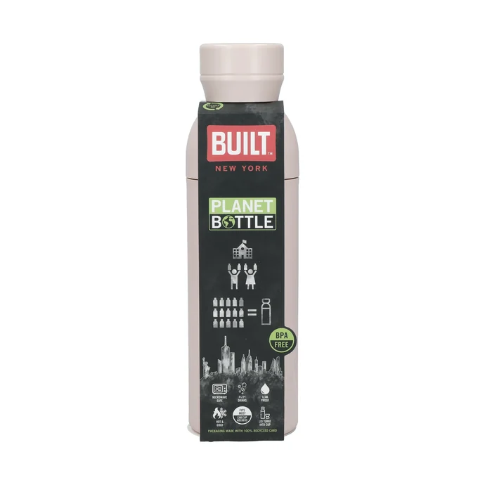 Recyklovaná lahev na vodu BUILT Pale Pink 500 ml