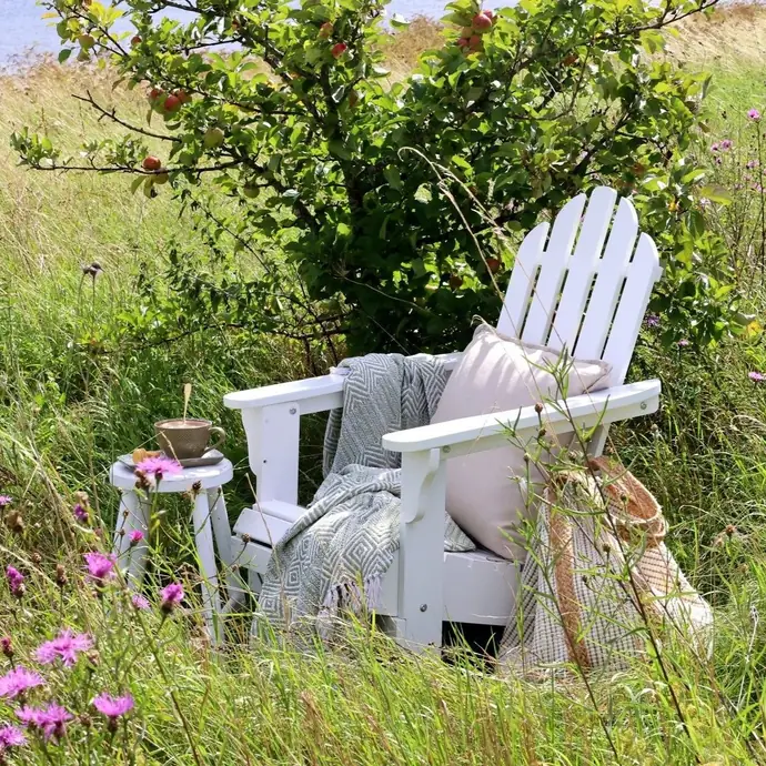 Dřevěné křeslo Adirondack White