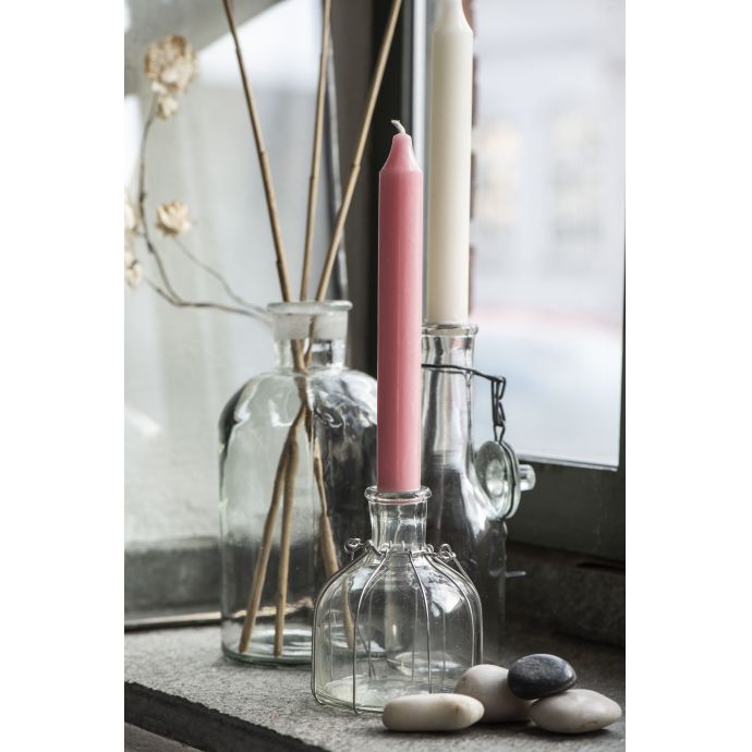 Vysoká svíčka Rustic Rosé 18cm - set 3ks