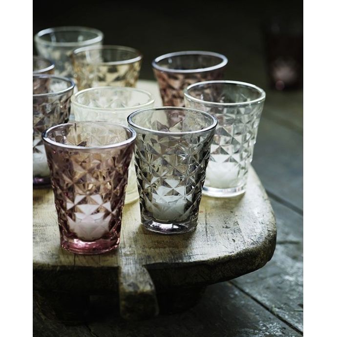 Svícen Facet glass Clear 10 cm