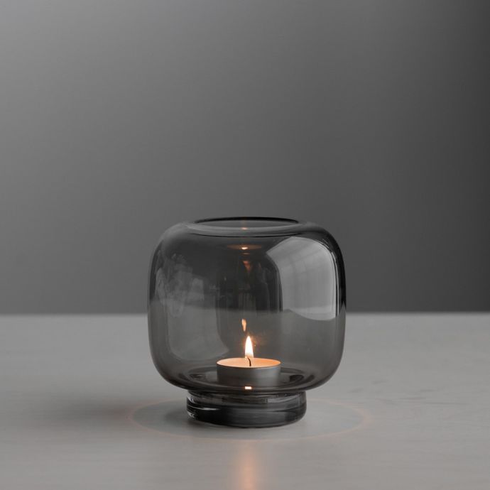 Skleněný svícen Hultsjö Grey