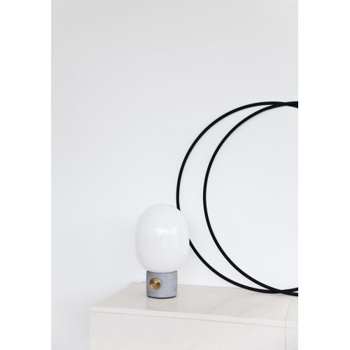 Stmívatelná stolní lampa JWDA Concrete Light Grey/Brass