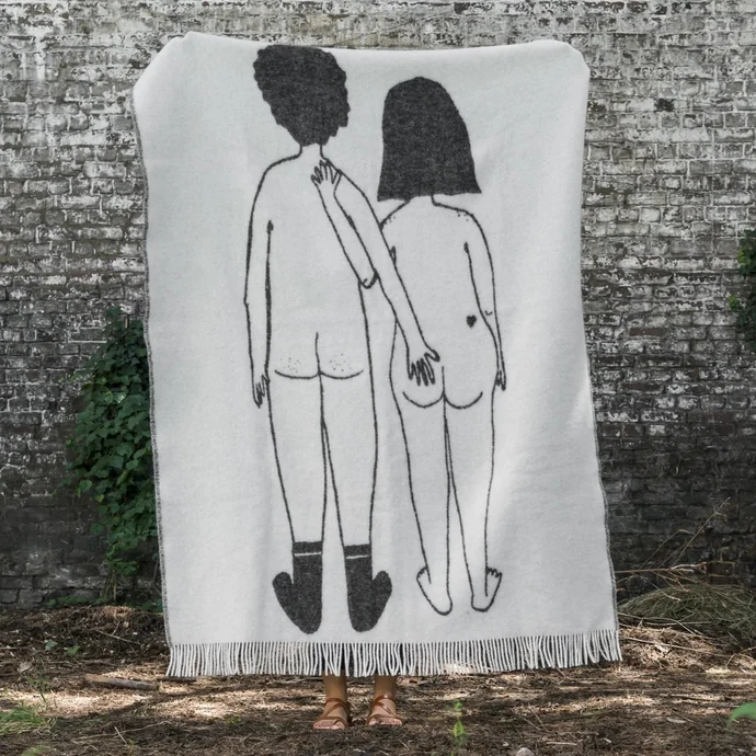 Vlněný přehoz Naked couple back 130 x 170 cm