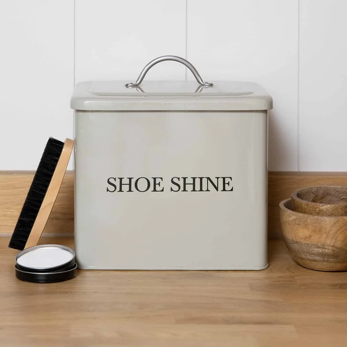 Plechová dóza s víkem Shoes Shine Box Clay