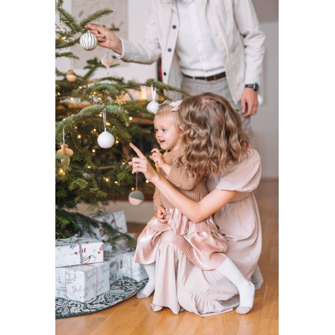 Porcelánová vánoční baňka Rhombe White 7cm