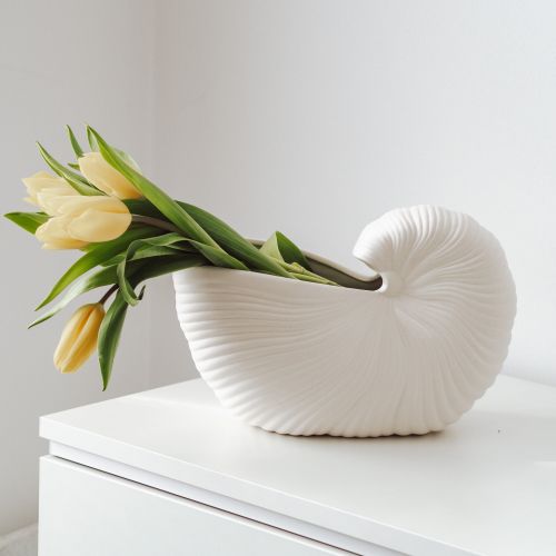 Keramický obal na květináč Shell Pot Off White