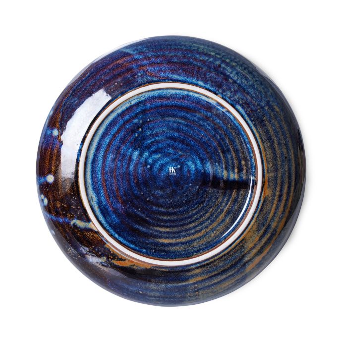 Hluboký keramický talíř Rustic Blue 19cm