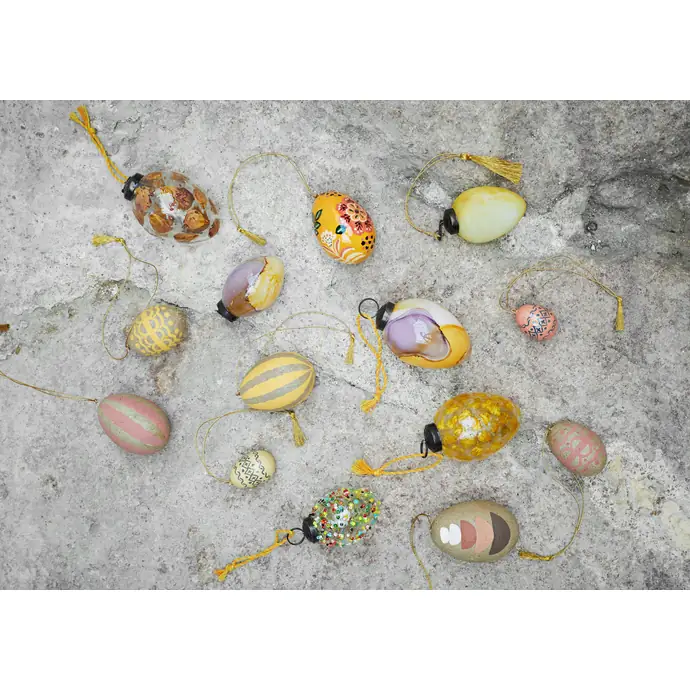 Skleněné velikonoční vajíčko Beads Multi Colors 5 cm