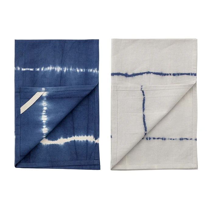 Bavlněná utěrka Blue Tie Dye 70×45 cm - set 2 ks