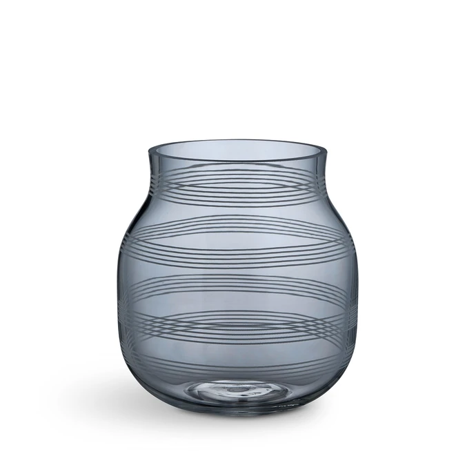 Skleněná váza Omaggio Steel Blue 17 cm