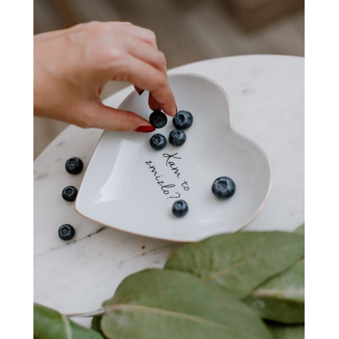 Porcelánový talířek ve tvaru srdce Kam to zmizlo? 16 cm - SK