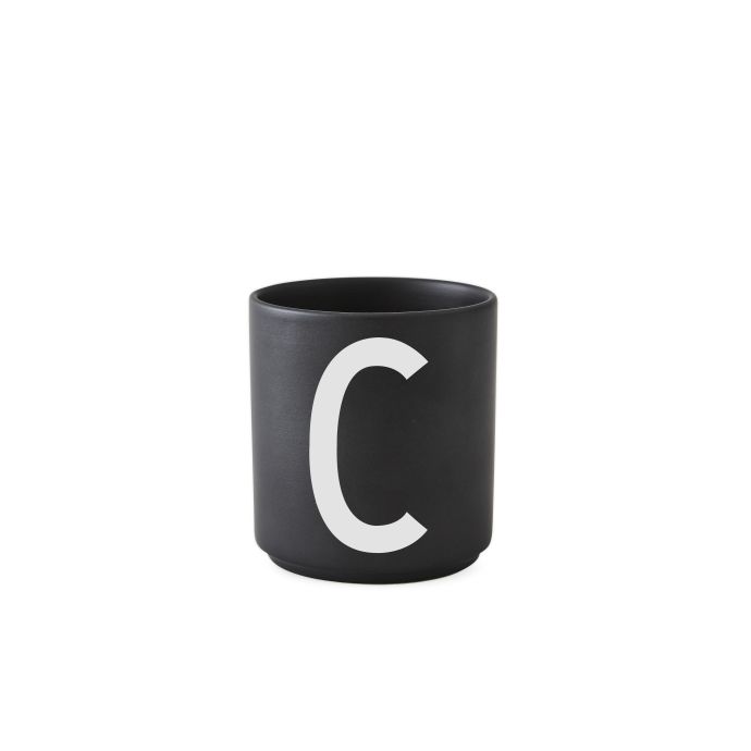 Porcelánový hrneček/dózička Letters black