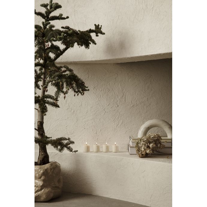 Vonné adventní svíčky ve skle White - set 4 ks
