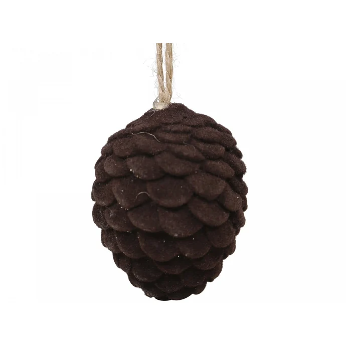 Velurová vánoční ozdoba Pinecone Mocca 7,5 cm