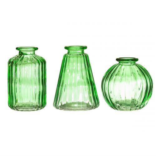 Sada skleněných váz Green Glass 3 ks