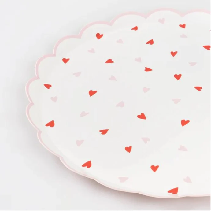 Papírový talíř Heart Pattern – set 8 ks