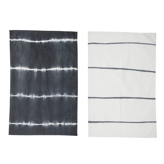 Bavlněná utěrka Grey Tie Dye 70×45 cm - set 2 ks