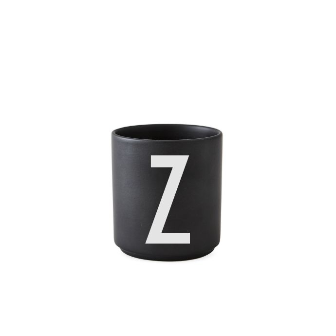 Porcelánový hrneček/dózička Letters black