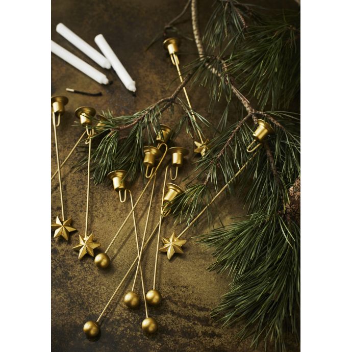 Závěsný svícen na stromeček Ball Antique Brass