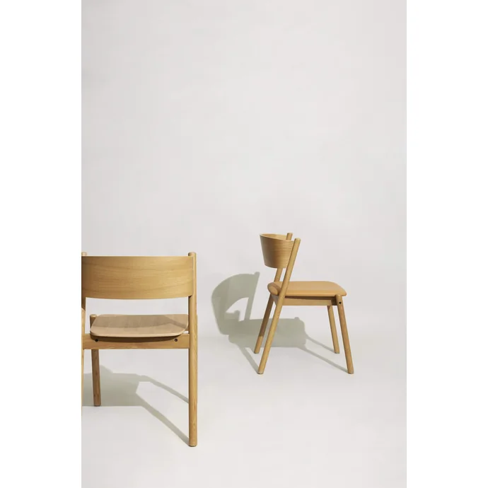 Dřevěná jídelní židle Oblique Seat Natural