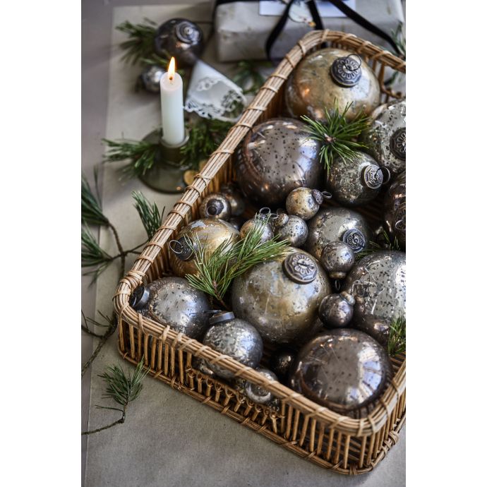 Vánoční baňka Pebbled Silver Look
