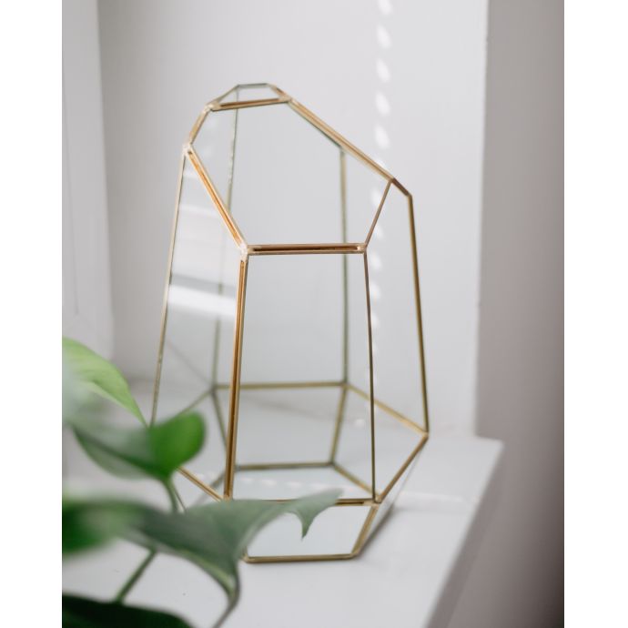 Skleněný box Polyhedron Brass