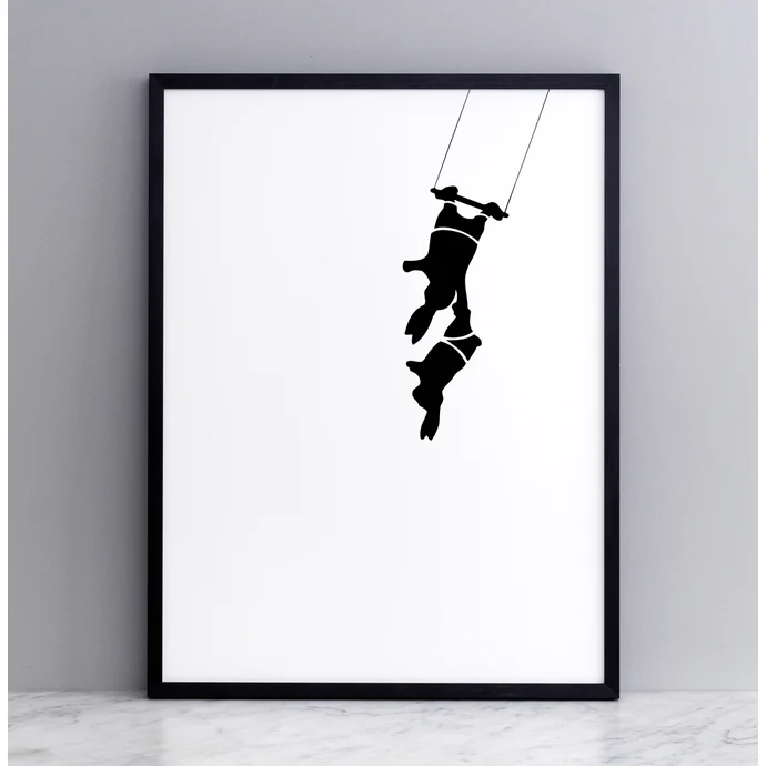 Sítotisk s cirkusovými králíky Trapeze Rabbit 30 x 40 cm