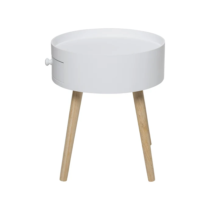 Kulatý odkládací stolek - bílý