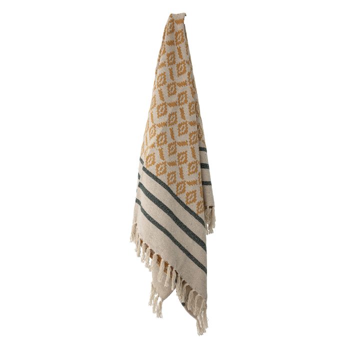 Bavlněný přehoz Yellow Recycled Cotton 160×130 cm