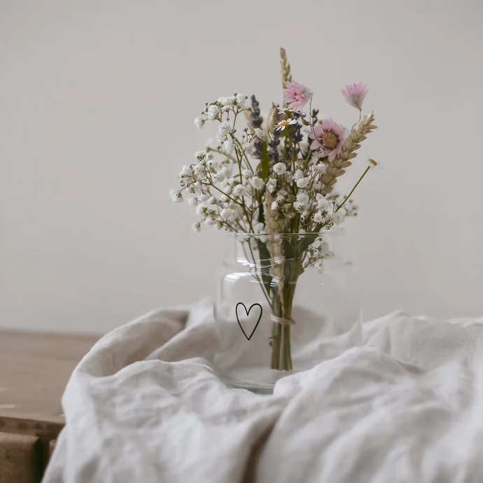 Skleněná váza Heart Medium