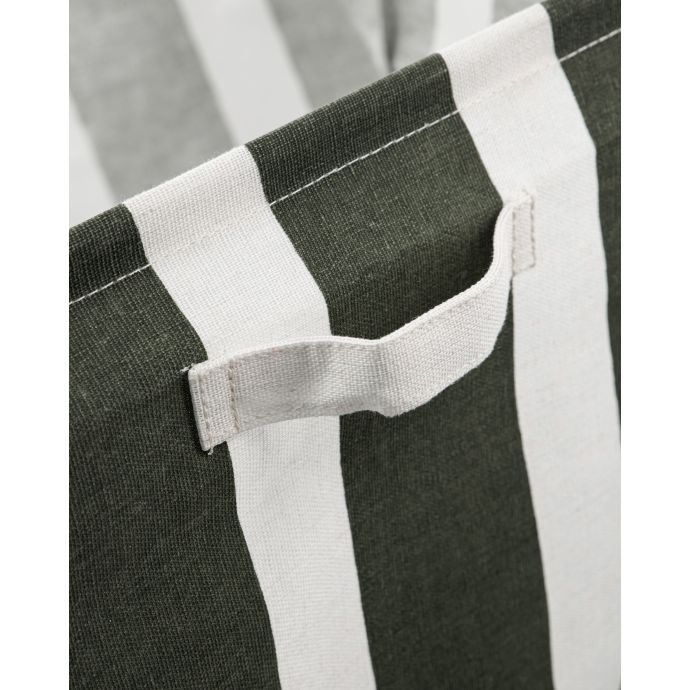 Úložný textilní koš Wide Green Stripes