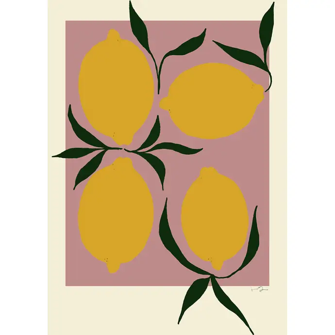Autorský plakát Pink Lemon by Anna Mörner 30x40 cm