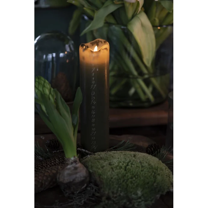 Adventní svíčka s čísly Olive Green