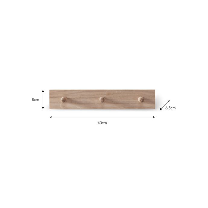 Věšák z dubového dřeva 40cm
